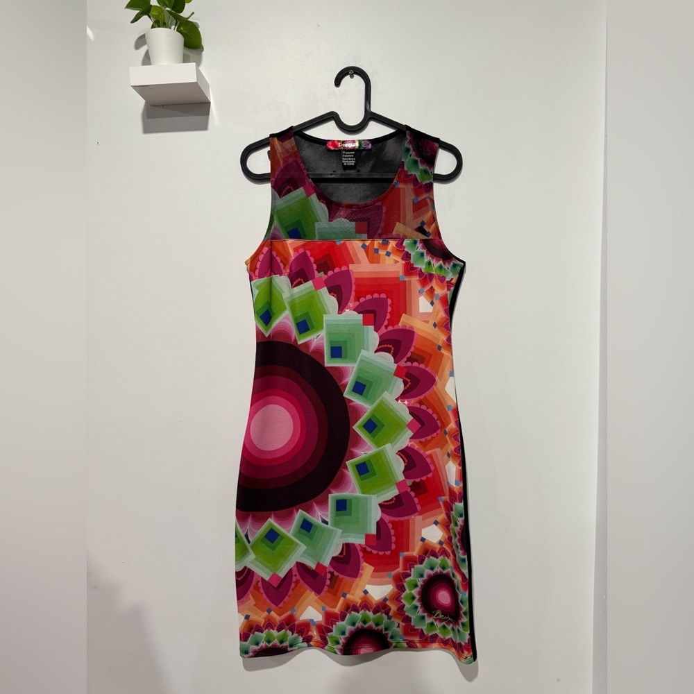 Desigual Multicolor Geometric Bodycon Dress